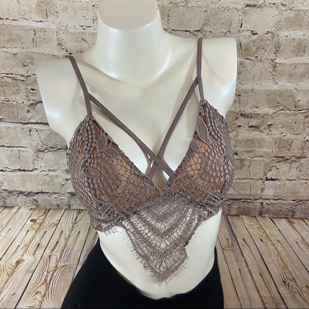 Express taupe adjustable strap bralette size small - Picture 2 of 12